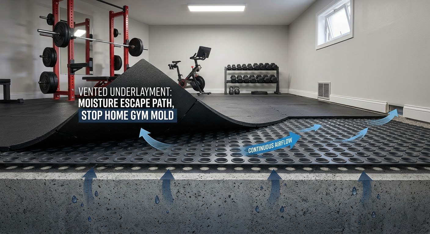 infographic for vented underlayment moisture escape path